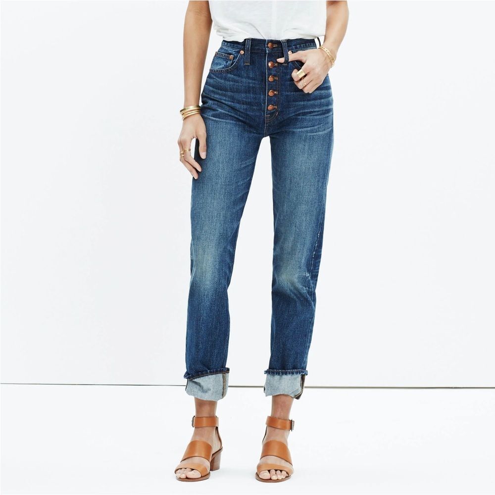 Madewell Rivet & Thread Boyjean Linwood Wash Size 25 | 0 Straight Leg High Waist